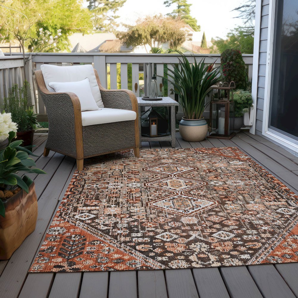 Machine Washable Indoor/Outdoor Chantille Fudge 10' x 14' Rug. Picture 8