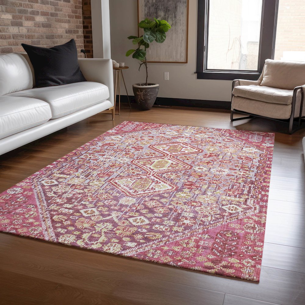 Machine Washable Indoor/Outdoor Chantille Merlot 10' x 14' Rug. Picture 5