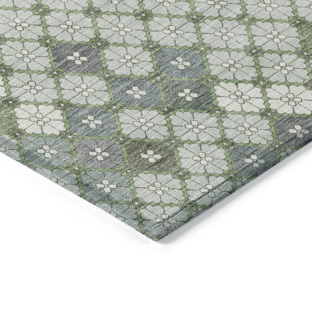 Machine Washable Indoor/Outdoor Chantille Mint 8' x 8' Round Rug. Picture 3