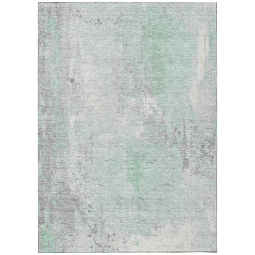Machine Washable Indoor/Outdoor Chantille Mint 10' x 14' Rug. Picture 1