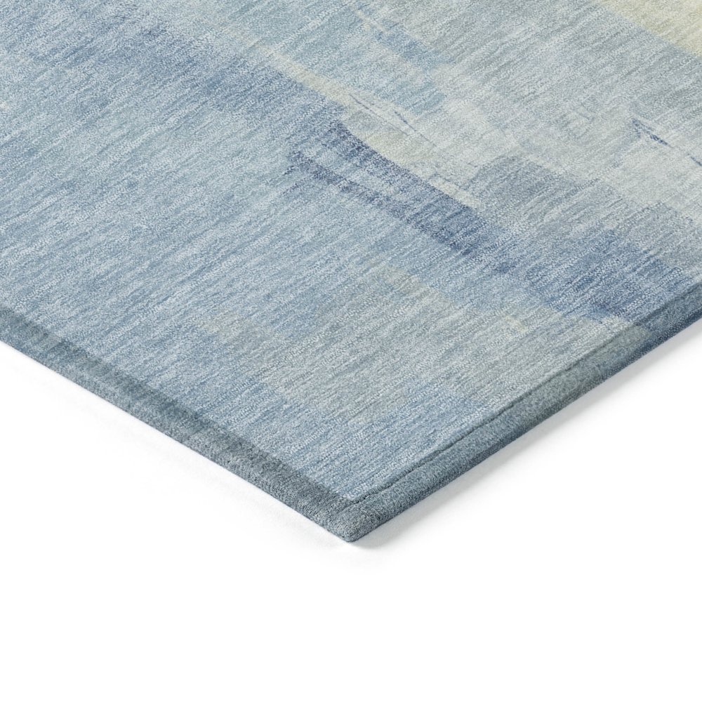 Machine Washable Indoor/Outdoor Chantille Denim 8' x 8' Round Rug. Picture 3
