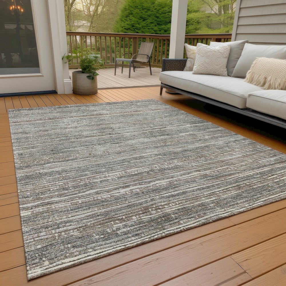 Machine Washable Indoor/Outdoor Chantille Beige 10' x 14' Rug. Picture 8
