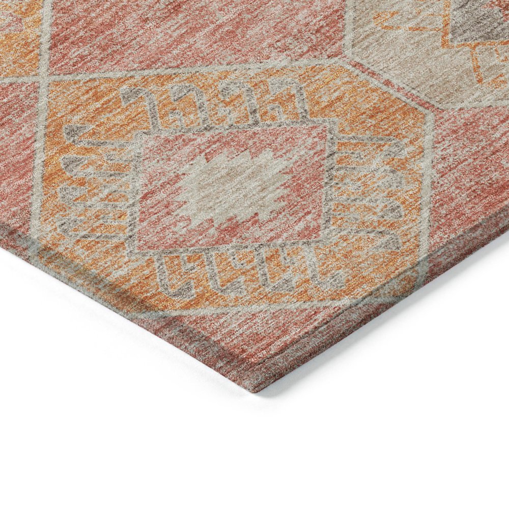 Machine Washable Indoor/Outdoor Chantille Coral 8' x 8' Round Rug. Picture 3