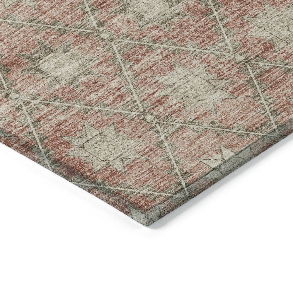 Machine Washable Indoor/Outdoor Chantille Terracotta 8' x 8' Round Rug. Picture 3
