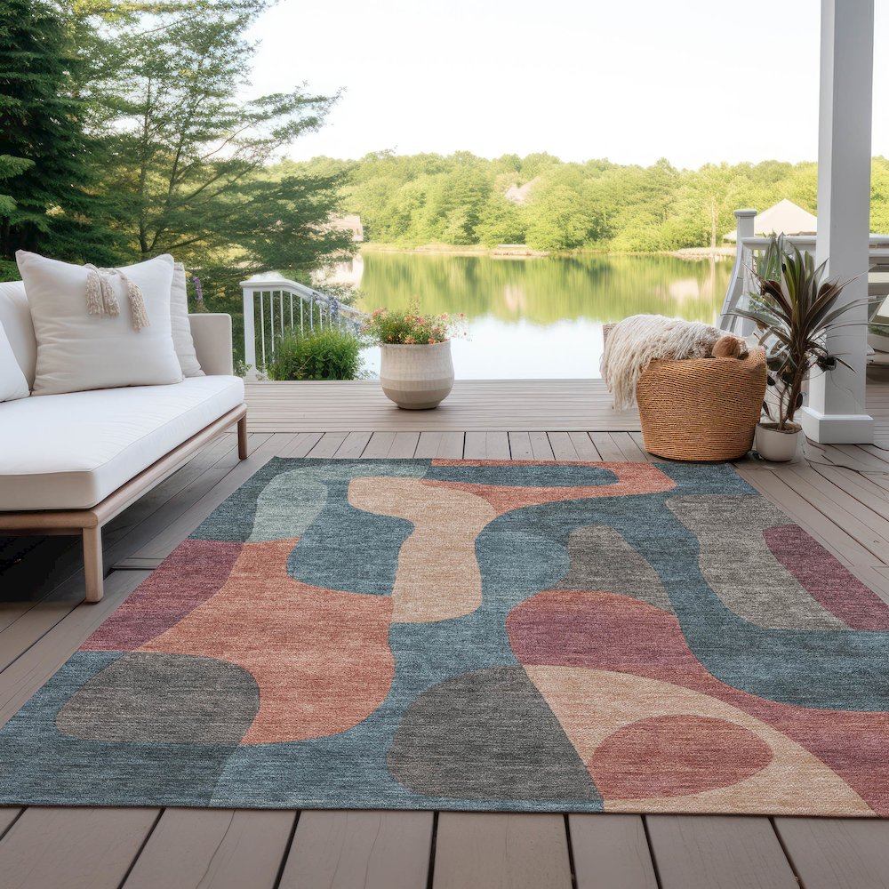 Machine Washable Indoor/Outdoor Chantille Sage 10' x 14' Rug. Picture 7