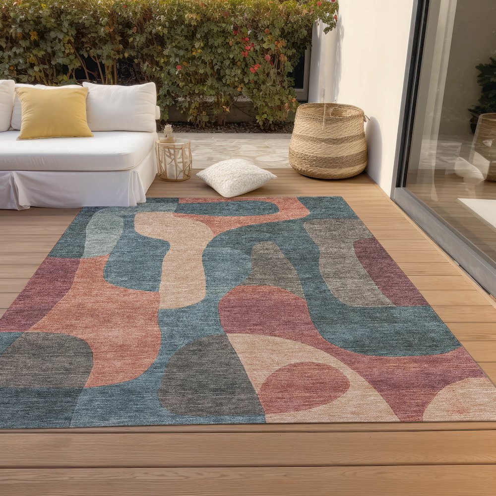 Machine Washable Indoor/Outdoor Chantille Sage 10' x 14' Rug. Picture 8