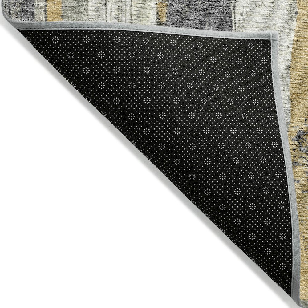 Machine Washable Indoor/Outdoor Chantille Gold 8' x 8' Round Rug. Picture 2