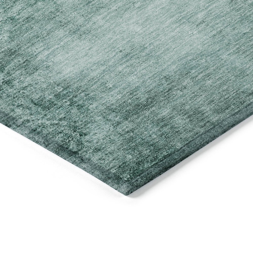 Machine Washable Indoor/Outdoor Chantille Teal 8' x 8' Round Rug. Picture 3
