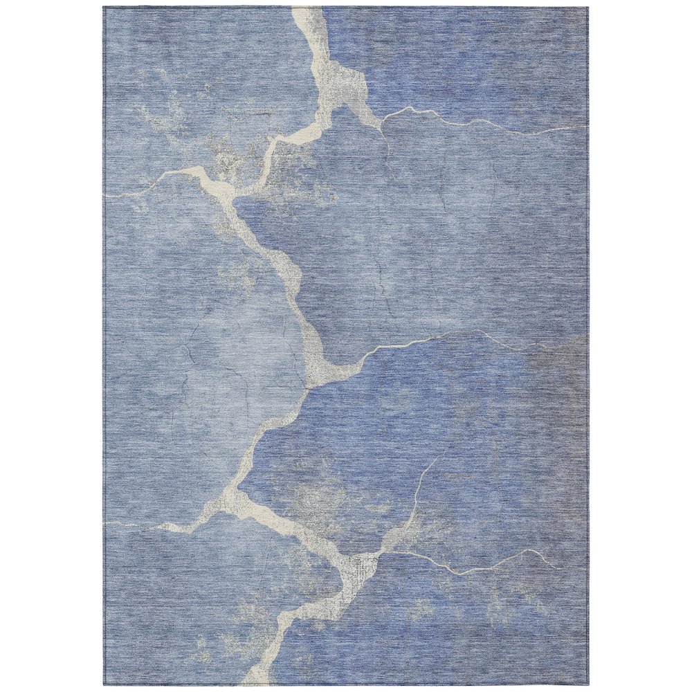 Machine Washable Indoor/Outdoor Chantille Denim 10' x 14' Rug. Picture 1