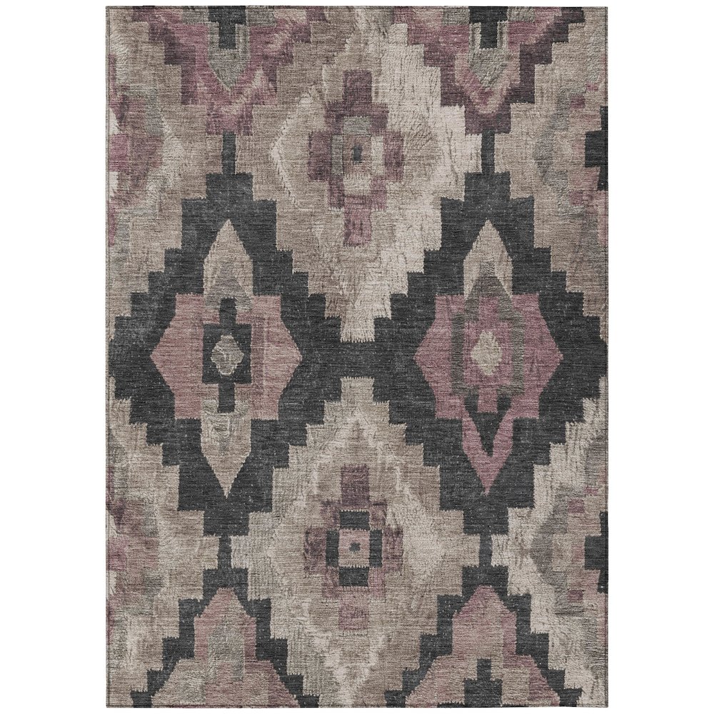 Machine Washable Indoor/Outdoor Chantille Taupe 10' x 14' Rug. Picture 1