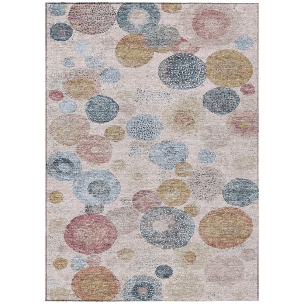 Machine Washable Indoor/Outdoor Chantille Blush 10' x 14' Rug. Picture 1