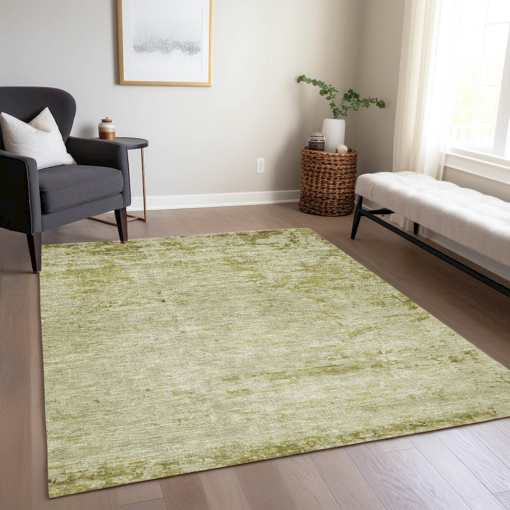 Machine Washable Indoor/Outdoor Chantille Aloe 10' x 14' Rug. Picture 6