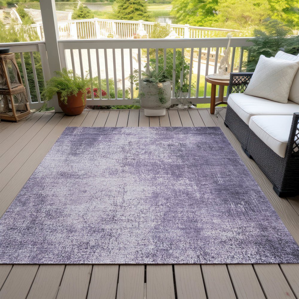 Machine Washable Indoor/Outdoor Chantille Lavender 10' x 14' Rug. Picture 8