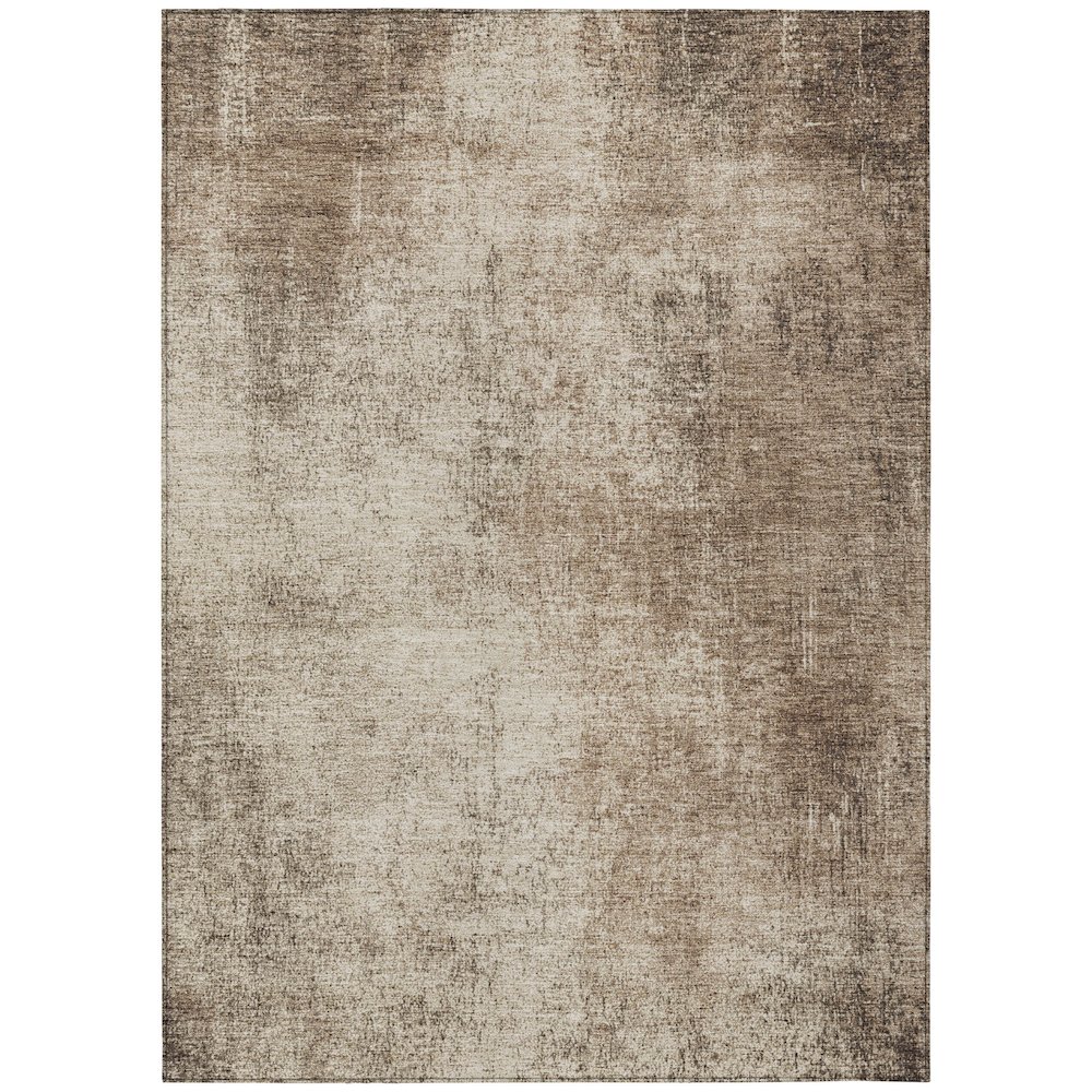 Machine Washable Indoor/Outdoor Chantille Taupe 10' x 14' Rug. Picture 1