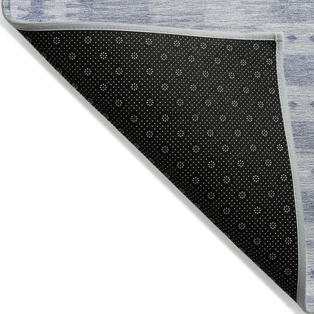 Machine Washable Indoor/Outdoor Chantille Blue 8' x 8' Round Rug. Picture 2