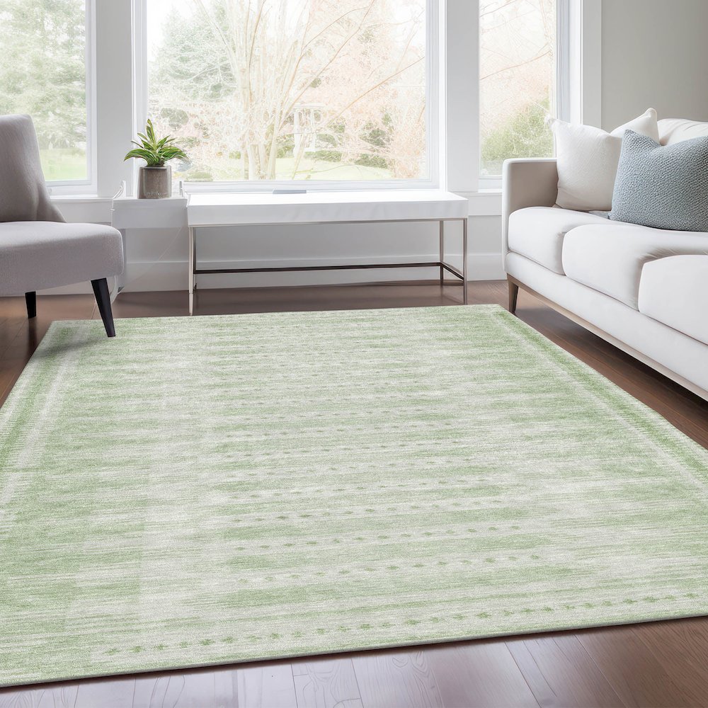 Machine Washable Indoor/Outdoor Chantille Sage 10' x 14' Rug. Picture 6