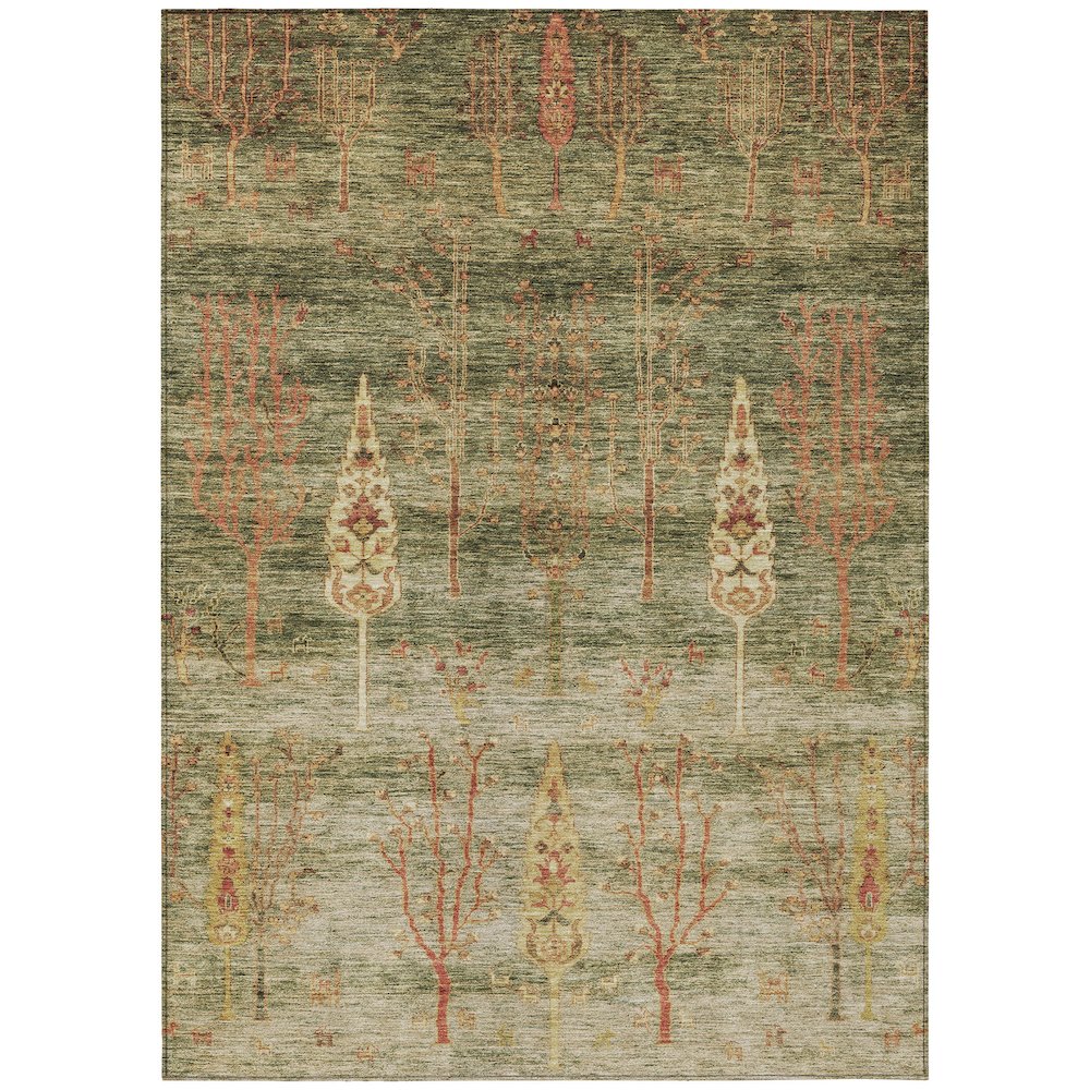 Machine Washable Indoor/Outdoor Chantille Aloe 10' x 14' Rug. Picture 1