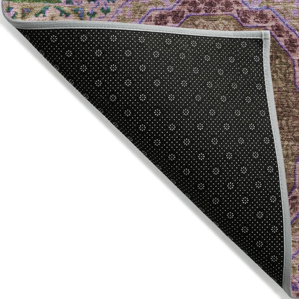 Machine Washable Indoor/Outdoor Chantille Pink 8' x 8' Round Rug. Picture 2