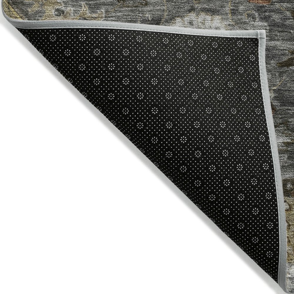 Machine Washable Indoor/Outdoor Chantille Pewter 8' x 8' Round Rug. Picture 2