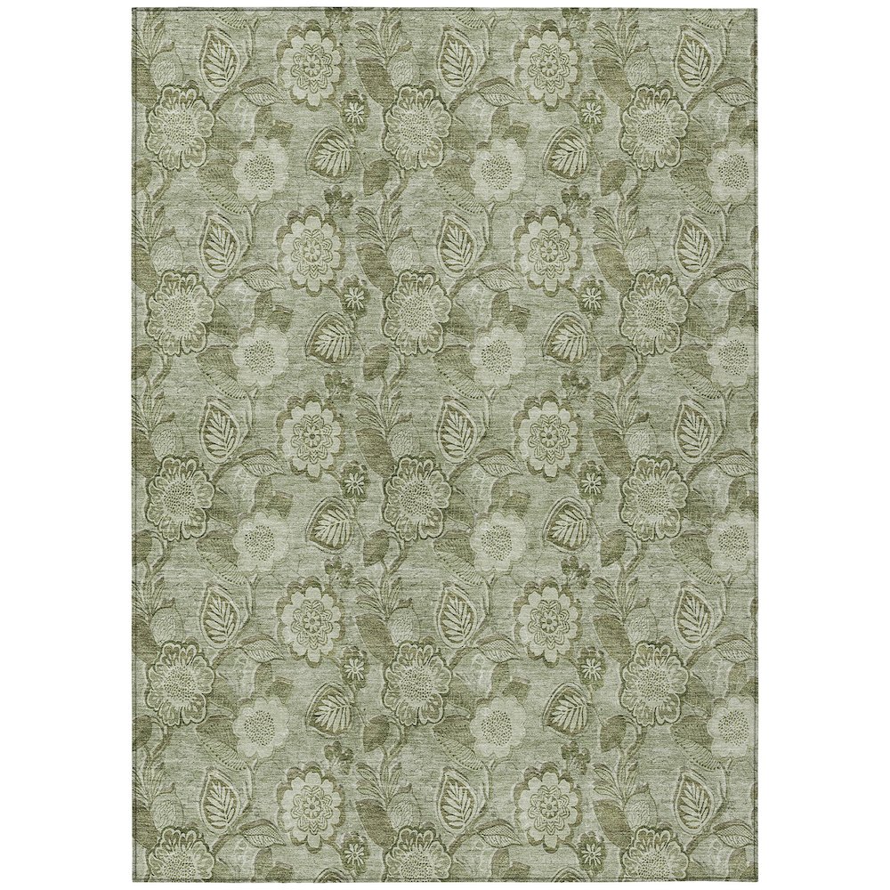 Machine Washable Indoor/Outdoor Chantille Aloe 10' x 14' Rug. Picture 1