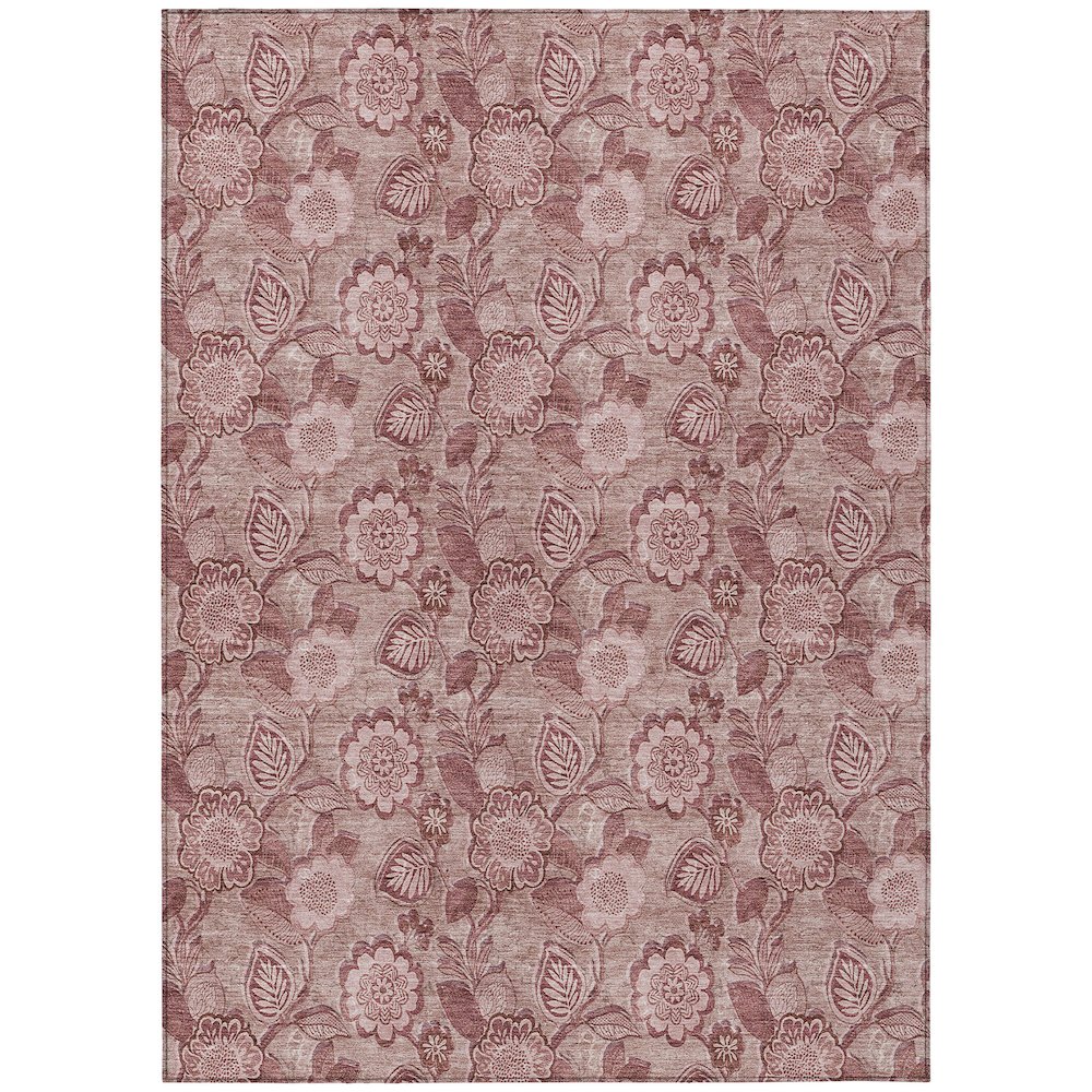 Machine Washable Indoor/Outdoor Chantille Blush 10' x 14' Rug. Picture 1