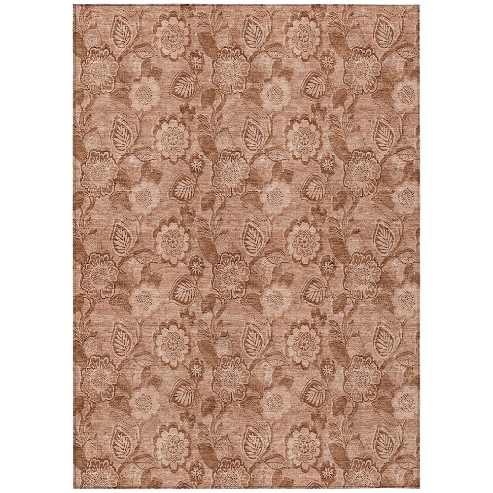 Machine Washable Indoor/Outdoor Chantille Terracotta 10' x 14' Rug. Picture 1