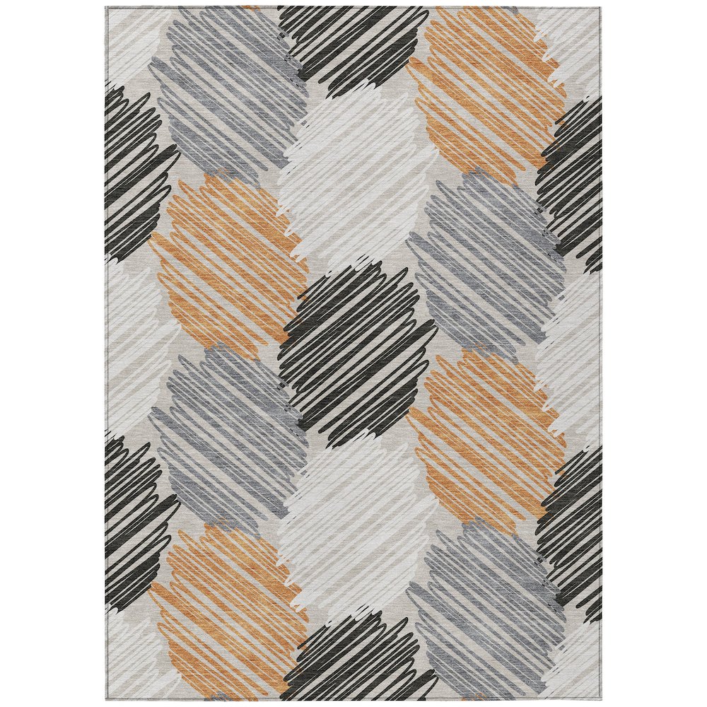 Machine Washable Indoor/Outdoor Chantille Copper 10' x 14' Rug. Picture 1