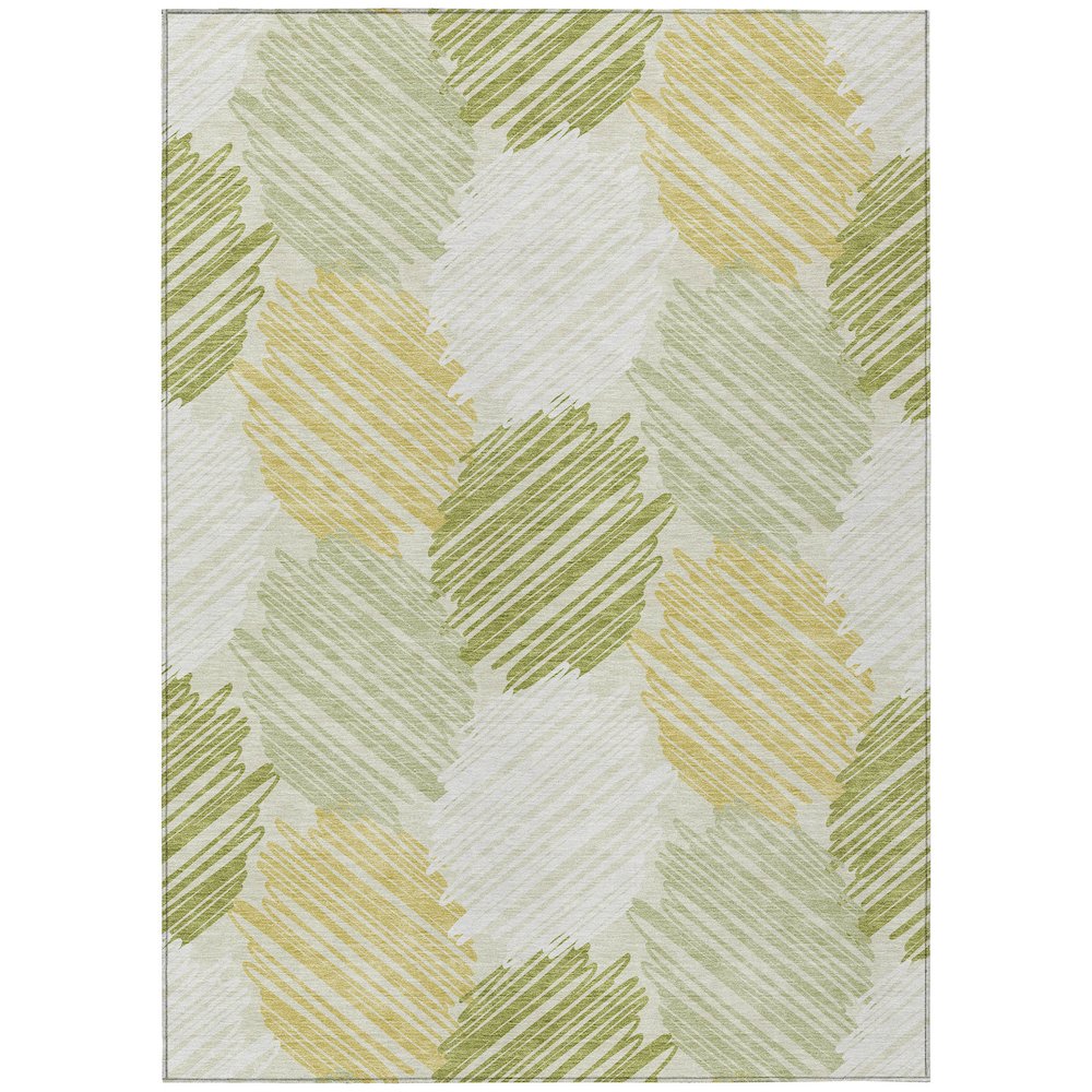 Machine Washable Indoor/Outdoor Chantille Green 10' x 14' Rug. Picture 1