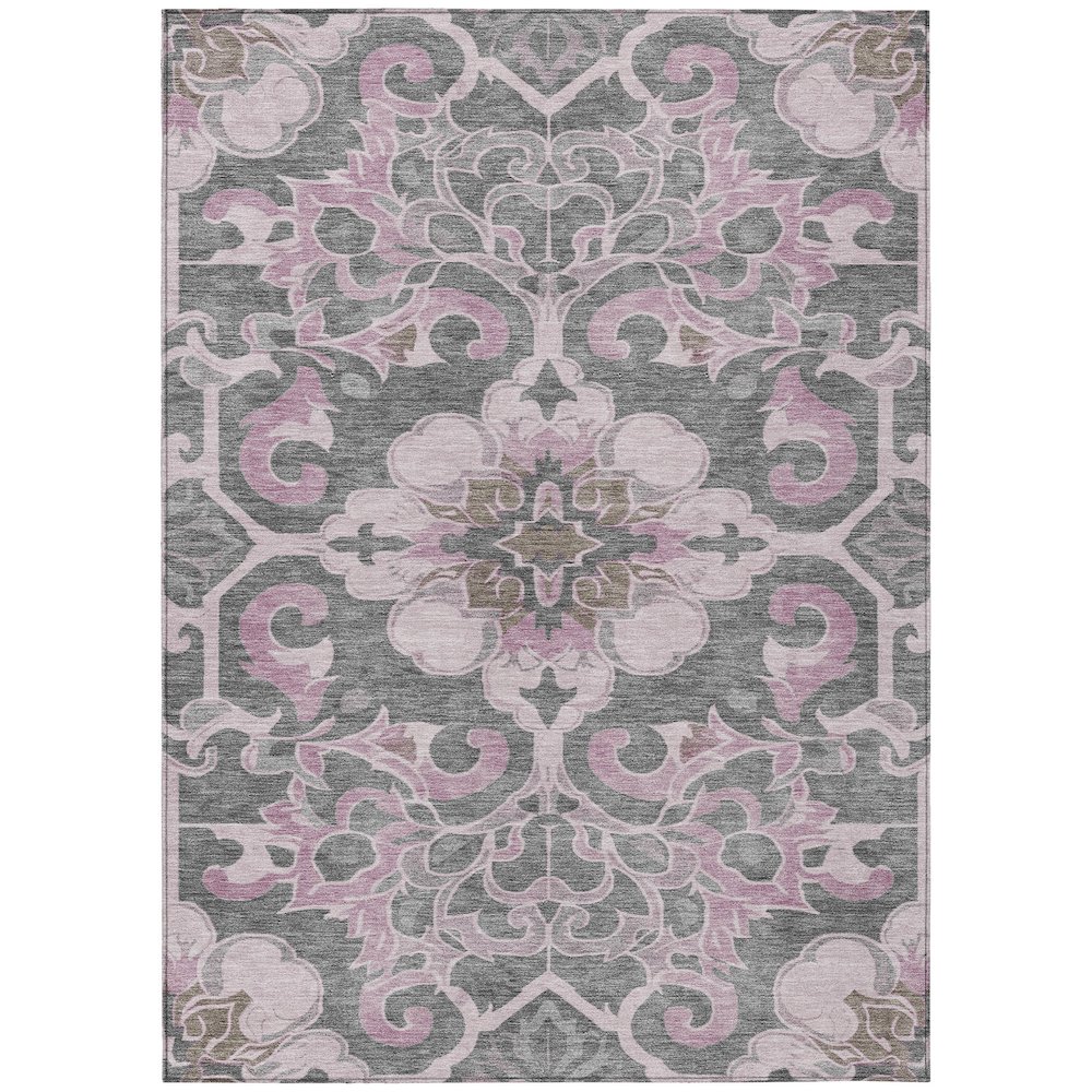 Machine Washable Indoor/Outdoor Chantille Pink 10' x 14' Rug. Picture 1