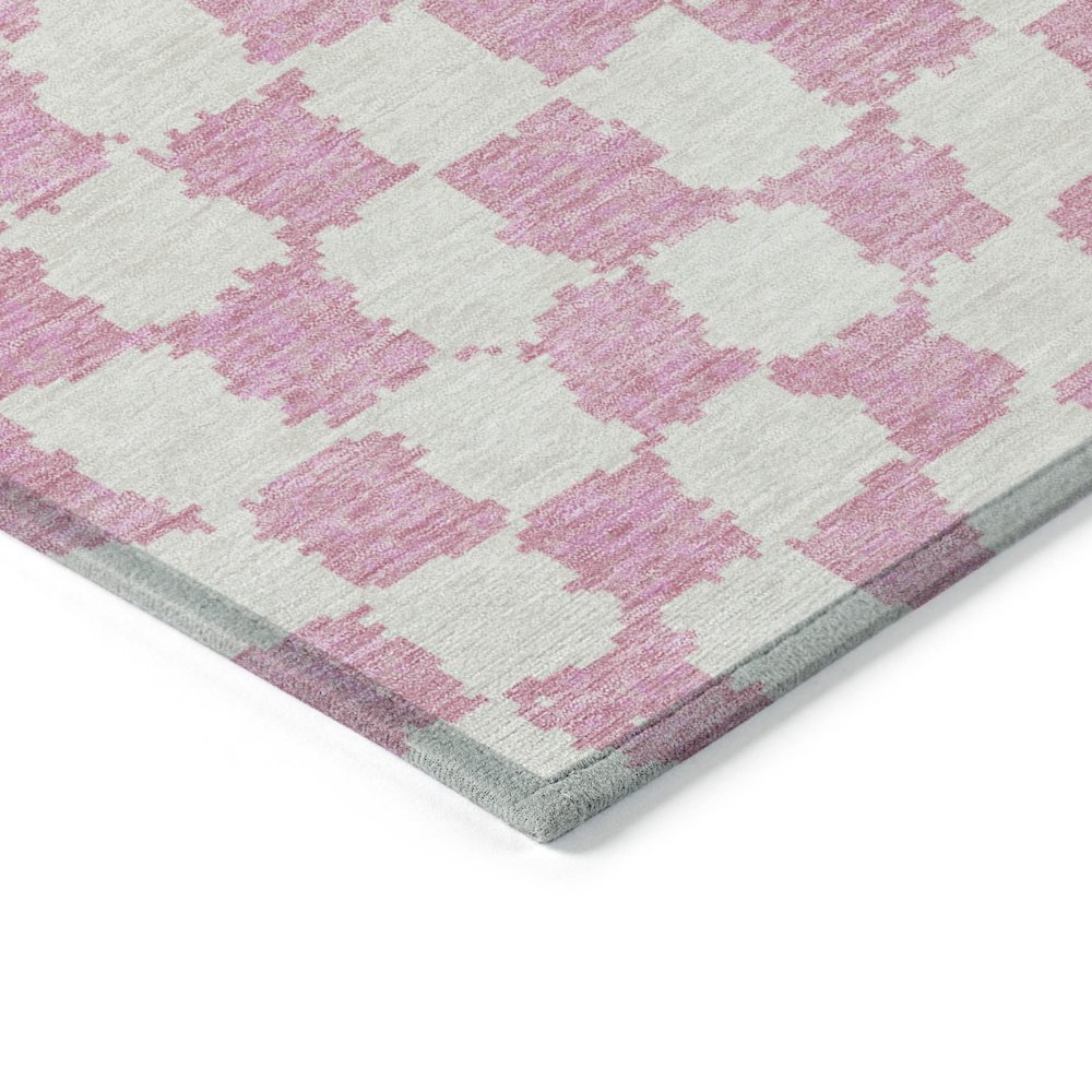 Machine Washable Indoor/Outdoor Chantille Pink 8' x 8' Round Rug. Picture 3