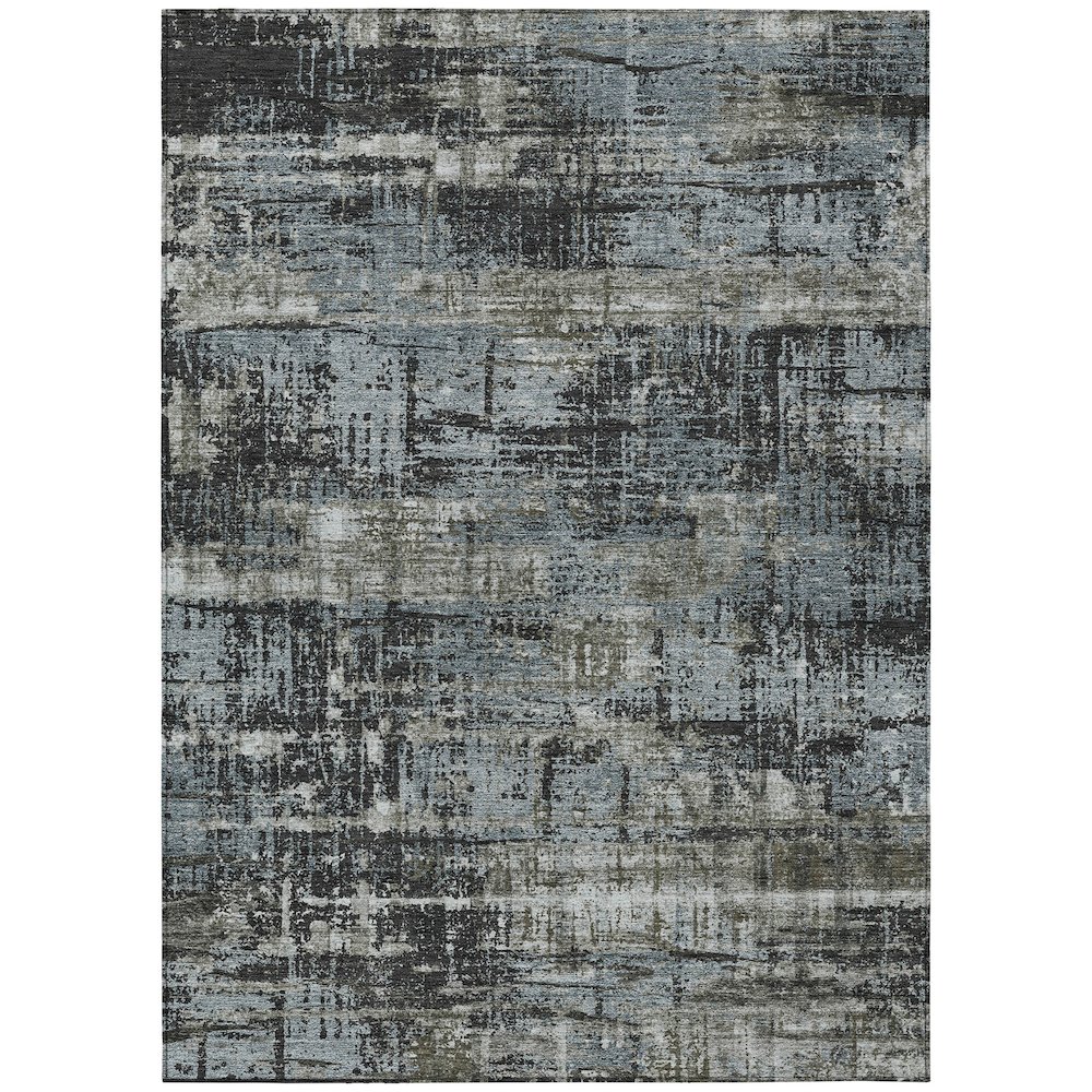 Machine Washable Indoor/Outdoor Chantille Charcoal 10' x 14' Rug. Picture 1