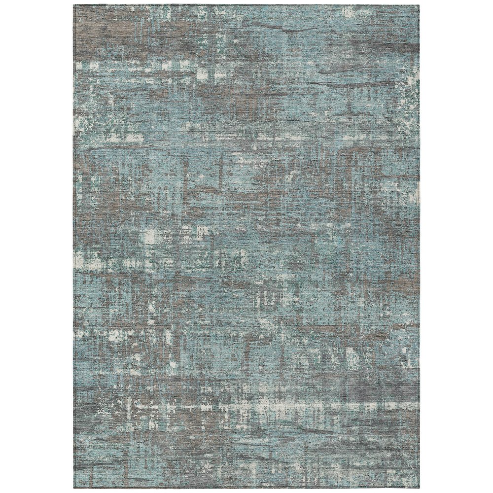 Machine Washable Indoor/Outdoor Chantille Taupe 10' x 14' Rug. Picture 1