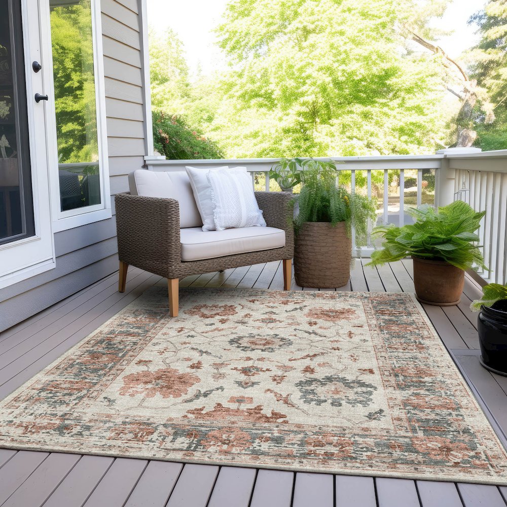 Machine Washable Indoor/Outdoor Chantille Linen 10' x 14' Rug. Picture 8
