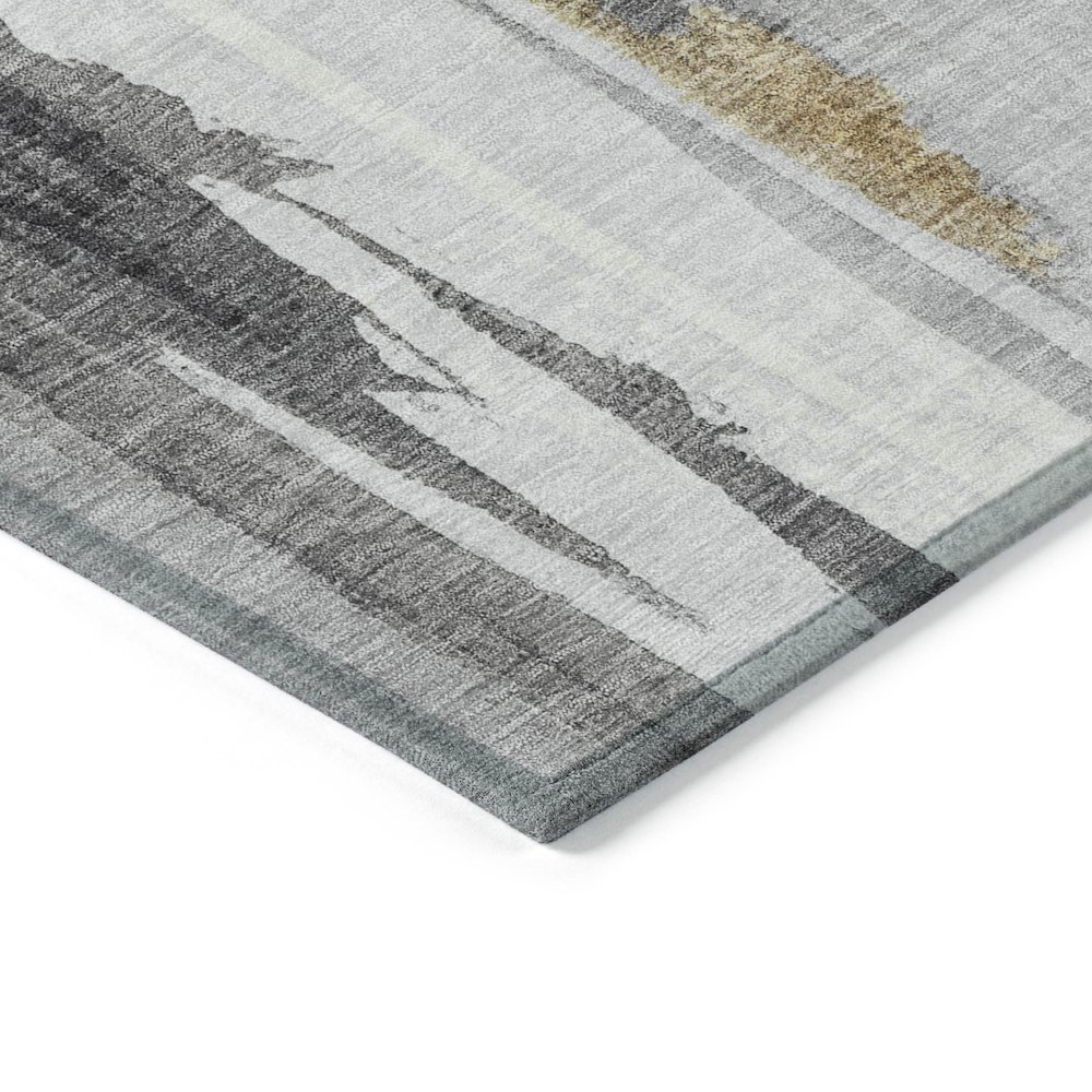 Machine Washable Indoor/Outdoor Chantille Black 8' x 8' Round Rug. Picture 3
