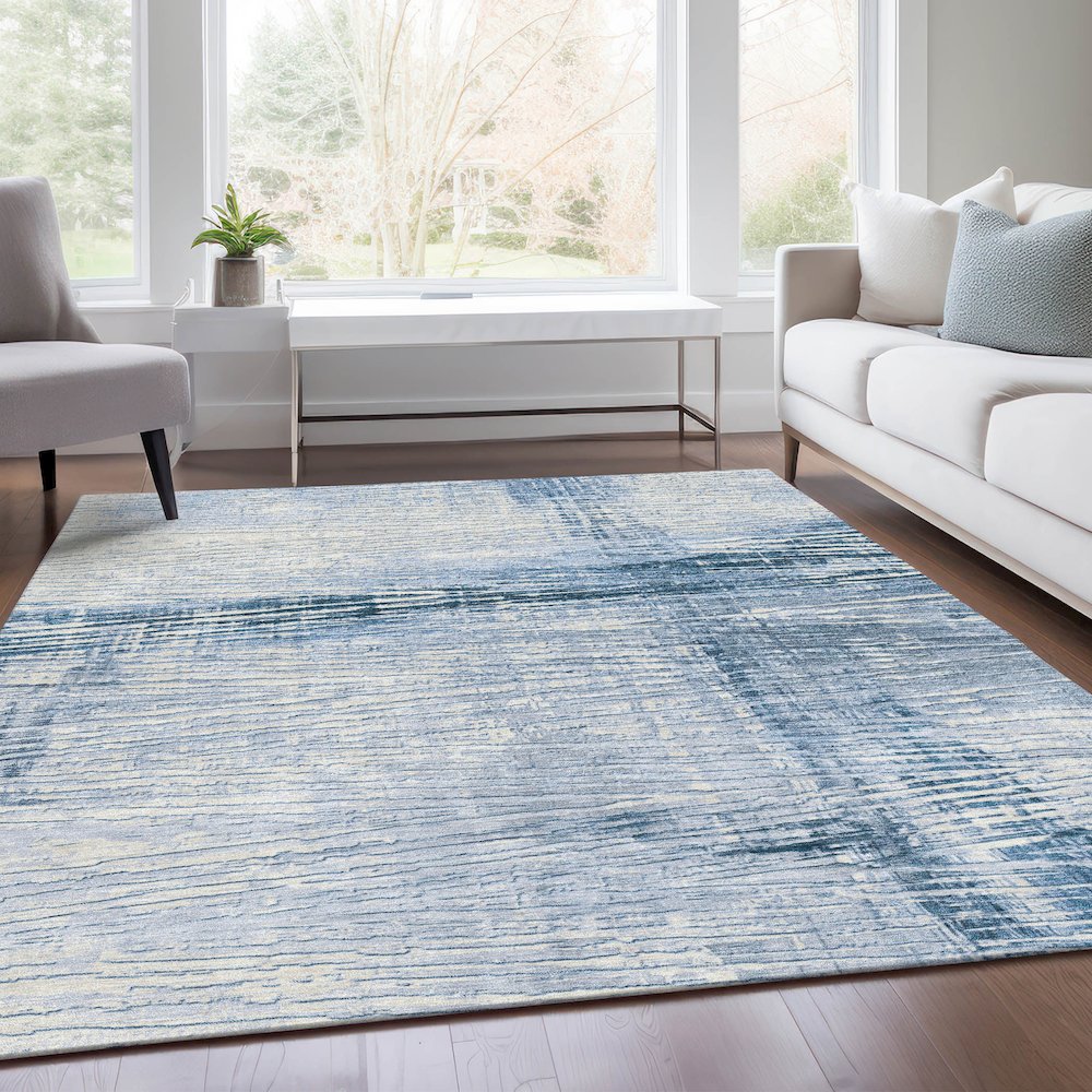 Machine Washable Indoor/Outdoor Chantille Sky 10' x 14' Rug. Picture 6