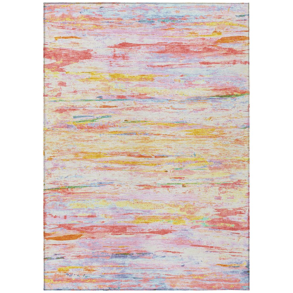 Machine Washable Indoor/Outdoor Chantille Coral 10' x 14' Rug. Picture 1