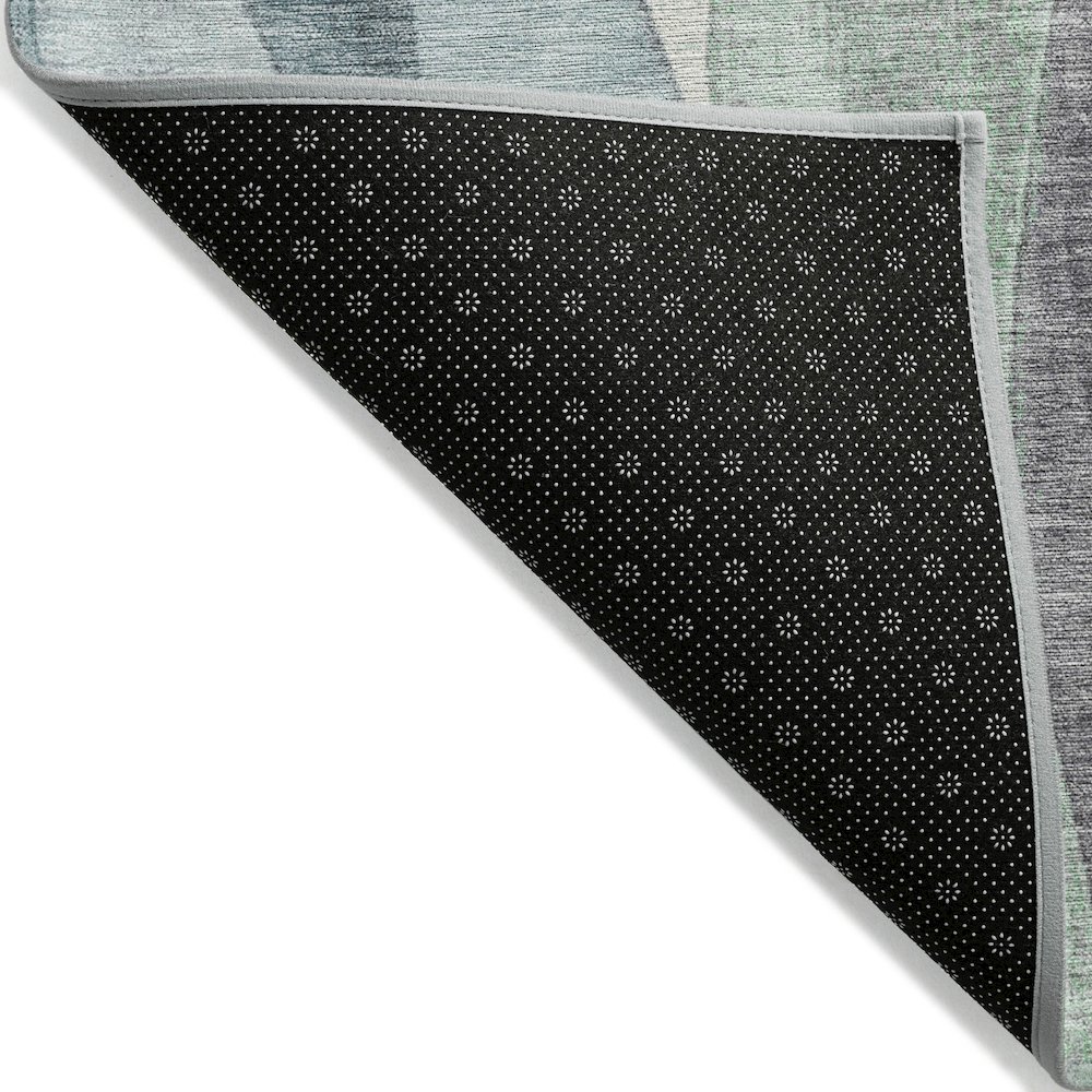 Machine Washable Indoor/Outdoor Chantille Teal 8' x 8' Round Rug. Picture 2