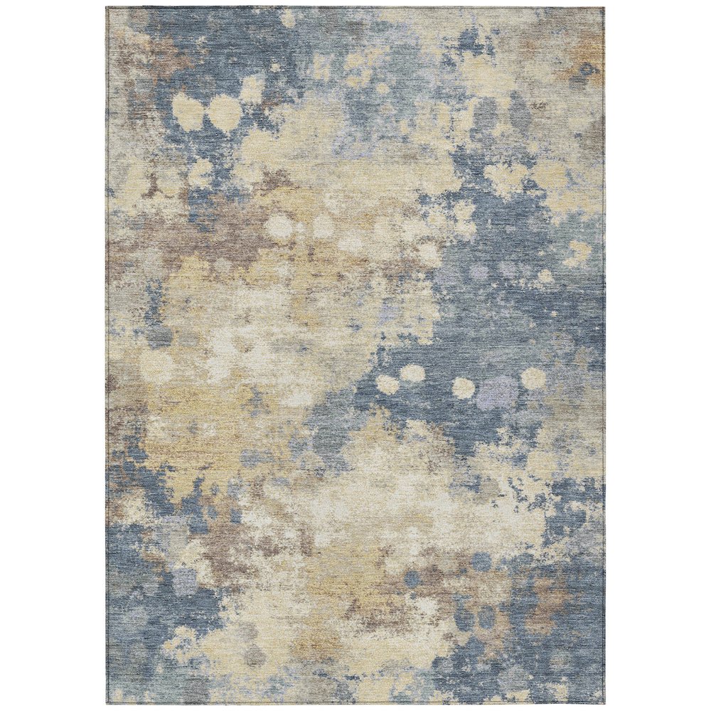 Machine Washable Indoor/Outdoor Chantille Gold 10' x 14' Rug. Picture 1