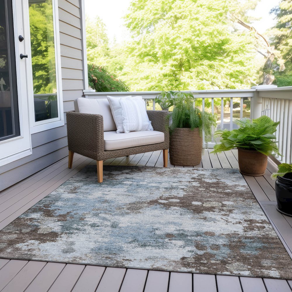 Machine Washable Indoor/Outdoor Chantille Sky 10' x 14' Rug. Picture 8
