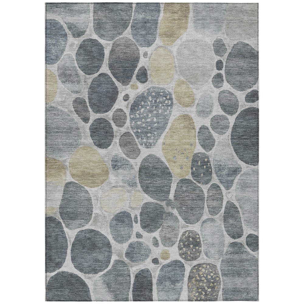 Machine Washable Indoor/Outdoor Chantille Pewter 10' x 14' Rug. Picture 1