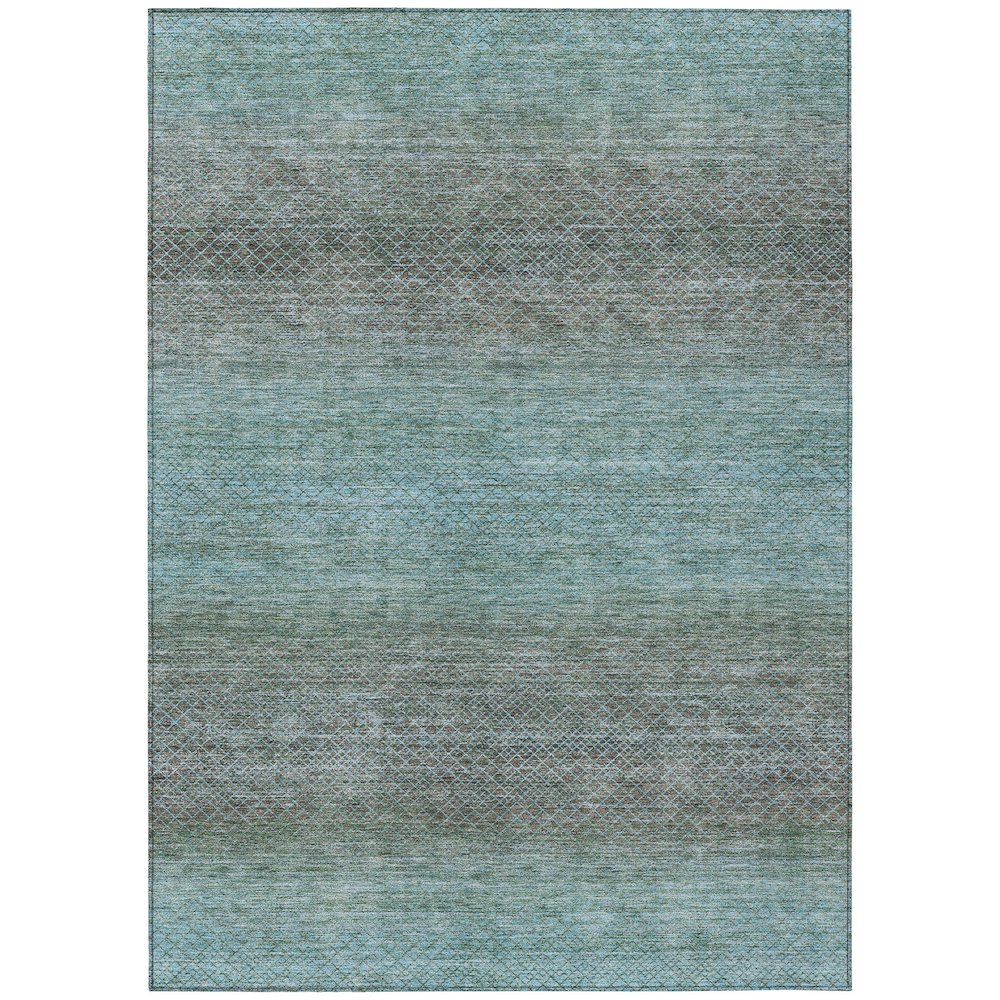 Machine Washable Indoor/Outdoor Chantille Teal 10' x 14' Rug. Picture 1