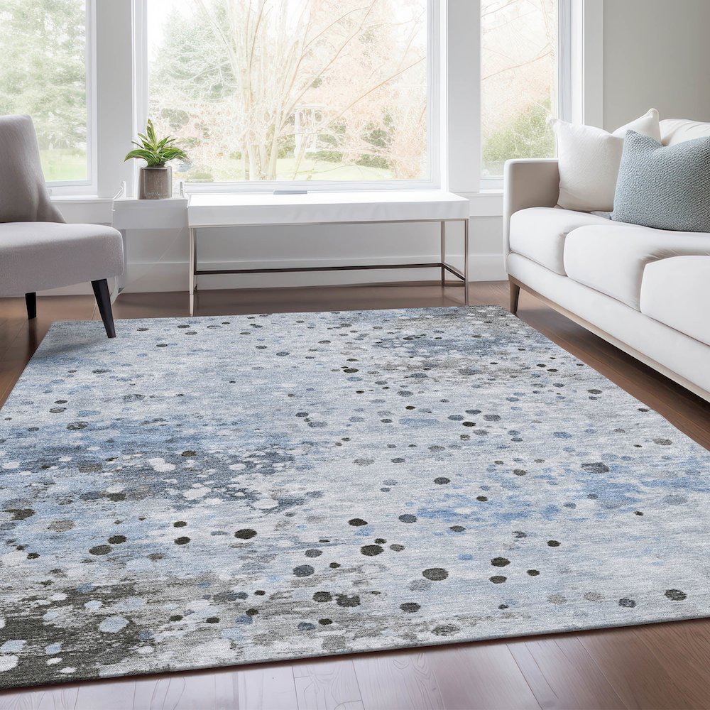 Machine Washable Indoor/Outdoor Chantille Sky 10' x 14' Rug. Picture 6
