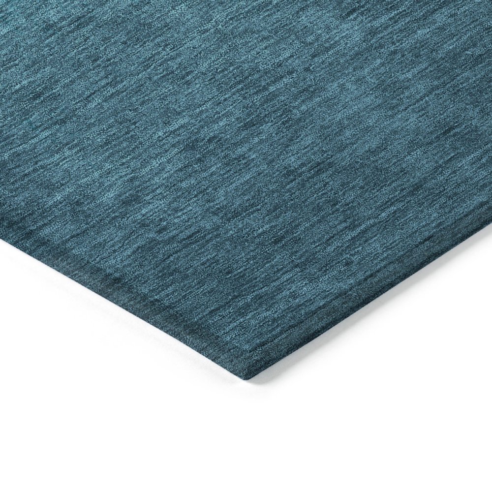 Machine Washable Indoor/Outdoor Chantille Teal 8' x 8' Round Rug. Picture 3
