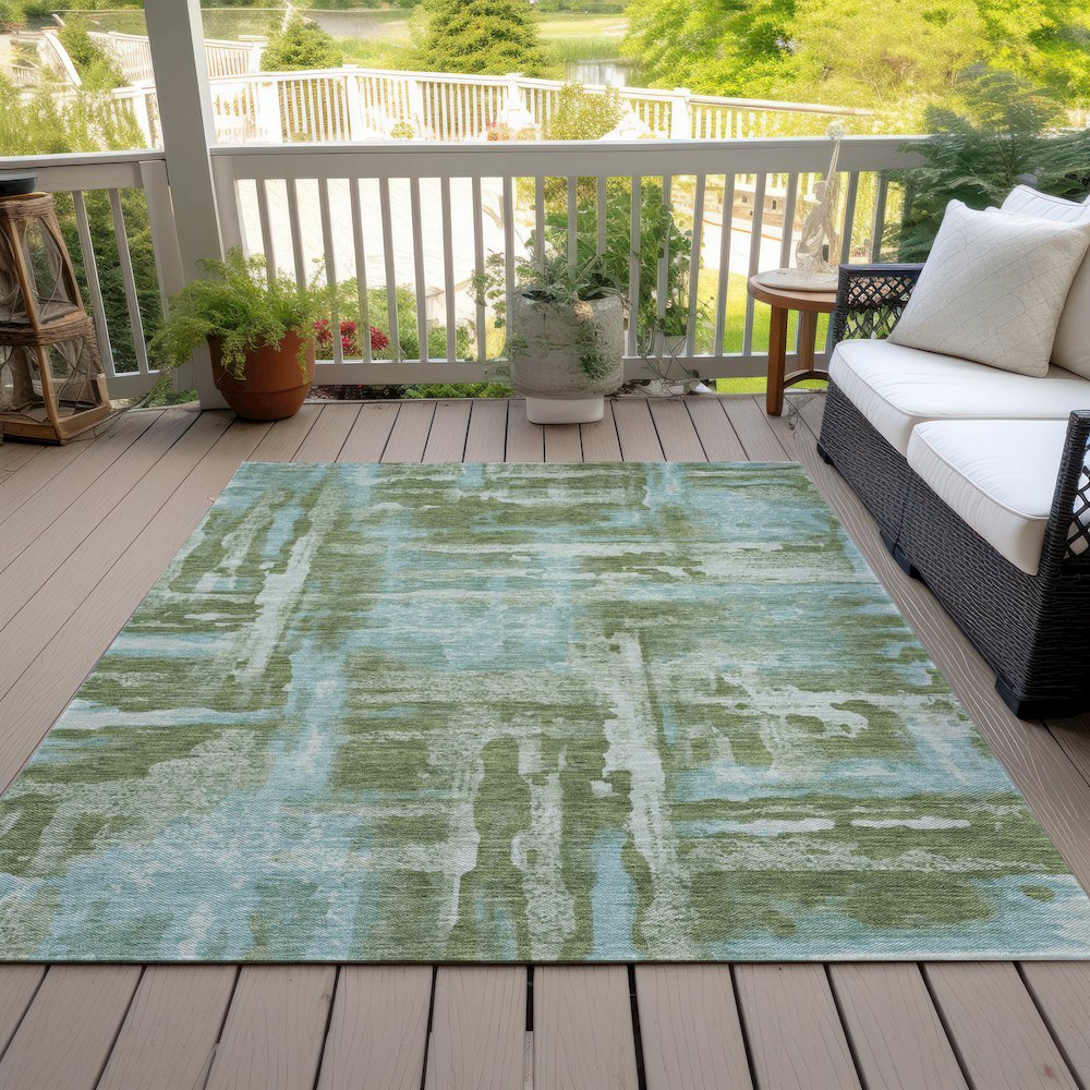 Machine Washable Indoor/Outdoor Chantille ACN2015 Cactus 10' x 14' Rug. Picture 8