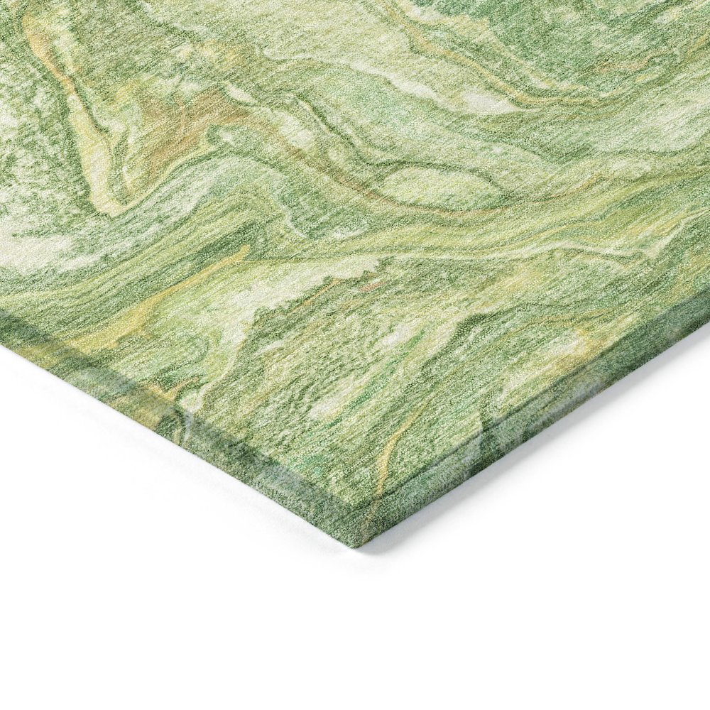 Machine Washable Indoor/Outdoor Chantille ACN2017 Green 8' x 8' Round Rug. Picture 3