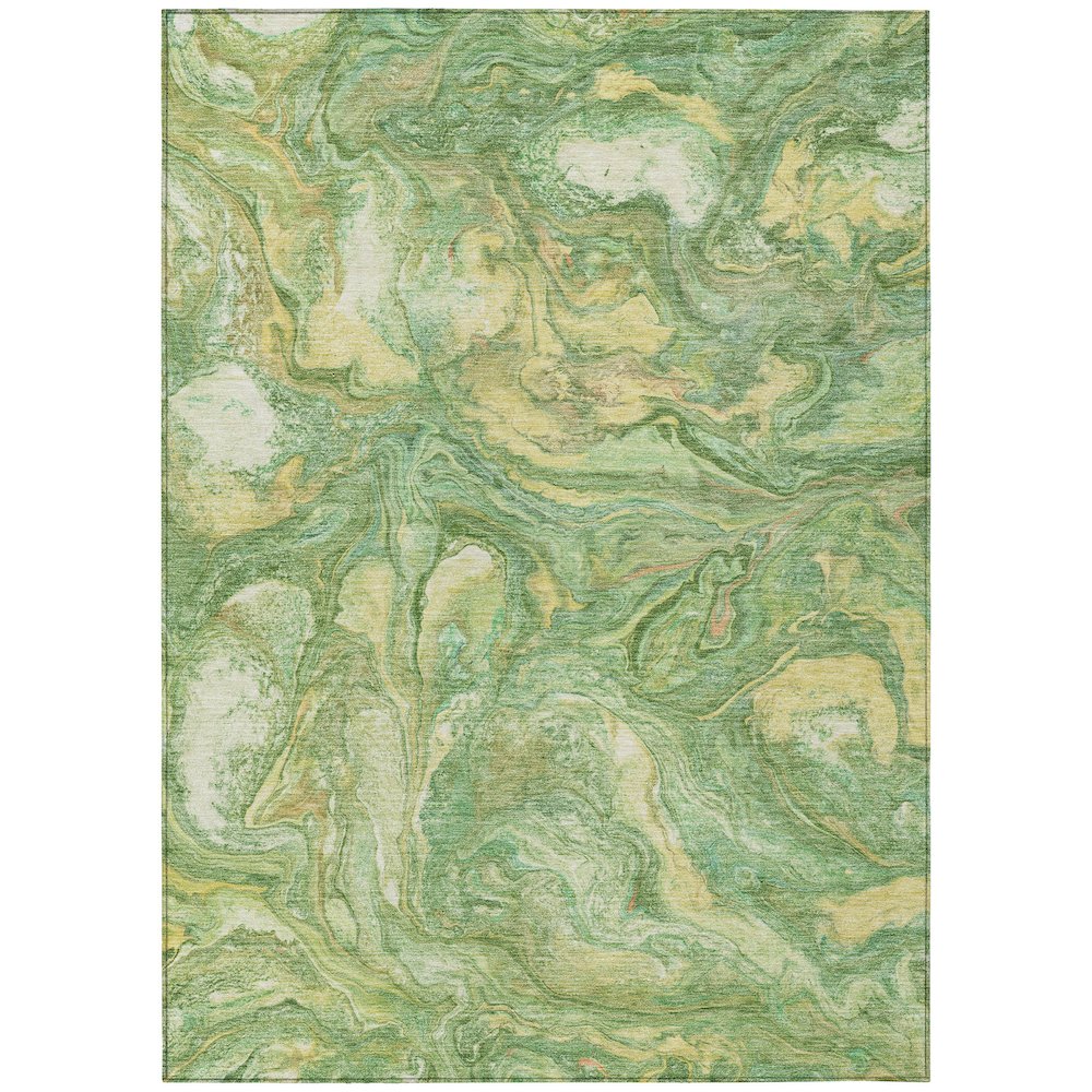 Machine Washable Indoor/Outdoor Chantille ACN2017 Green 10' x 14' Rug. Picture 1