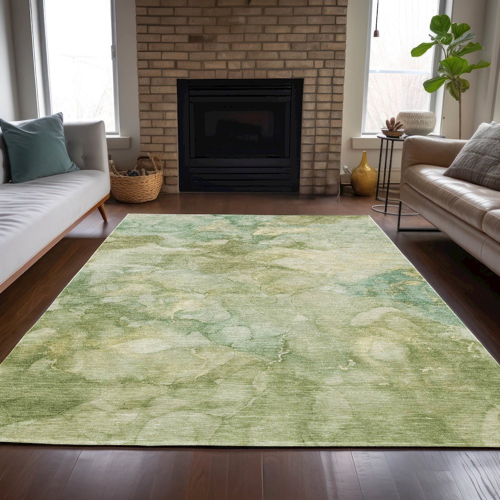 Machine Washable Indoor/Outdoor Chantille ACN2018 Aloe 10' x 14' Rug. Picture 6