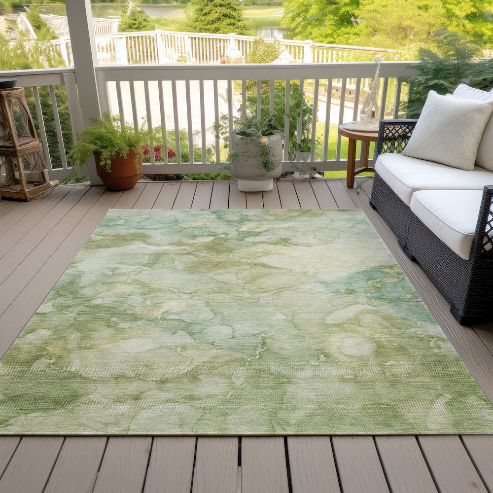 Machine Washable Indoor/Outdoor Chantille ACN2018 Aloe 10' x 14' Rug. Picture 8