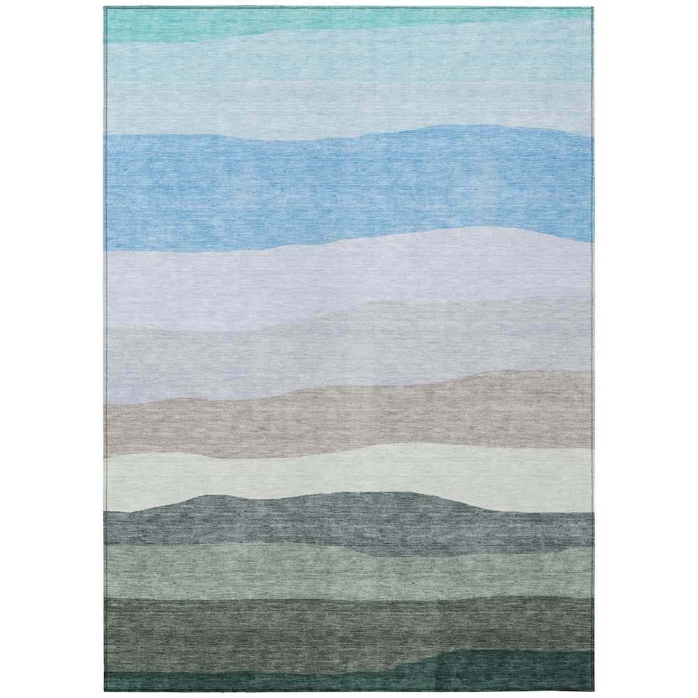 Machine Washable Indoor/Outdoor Chantille ACN2023 Green 10' x 14' Rug. Picture 1
