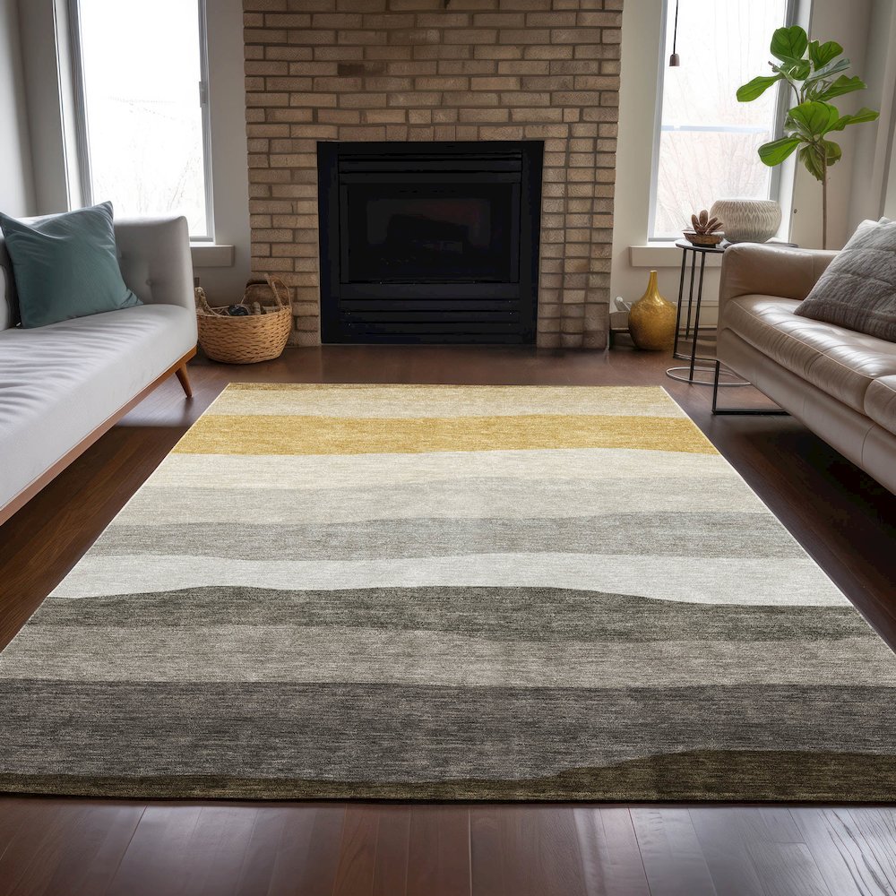 Machine Washable Indoor/Outdoor Chantille ACN2023 Pewter 10' x 14' Rug. Picture 6